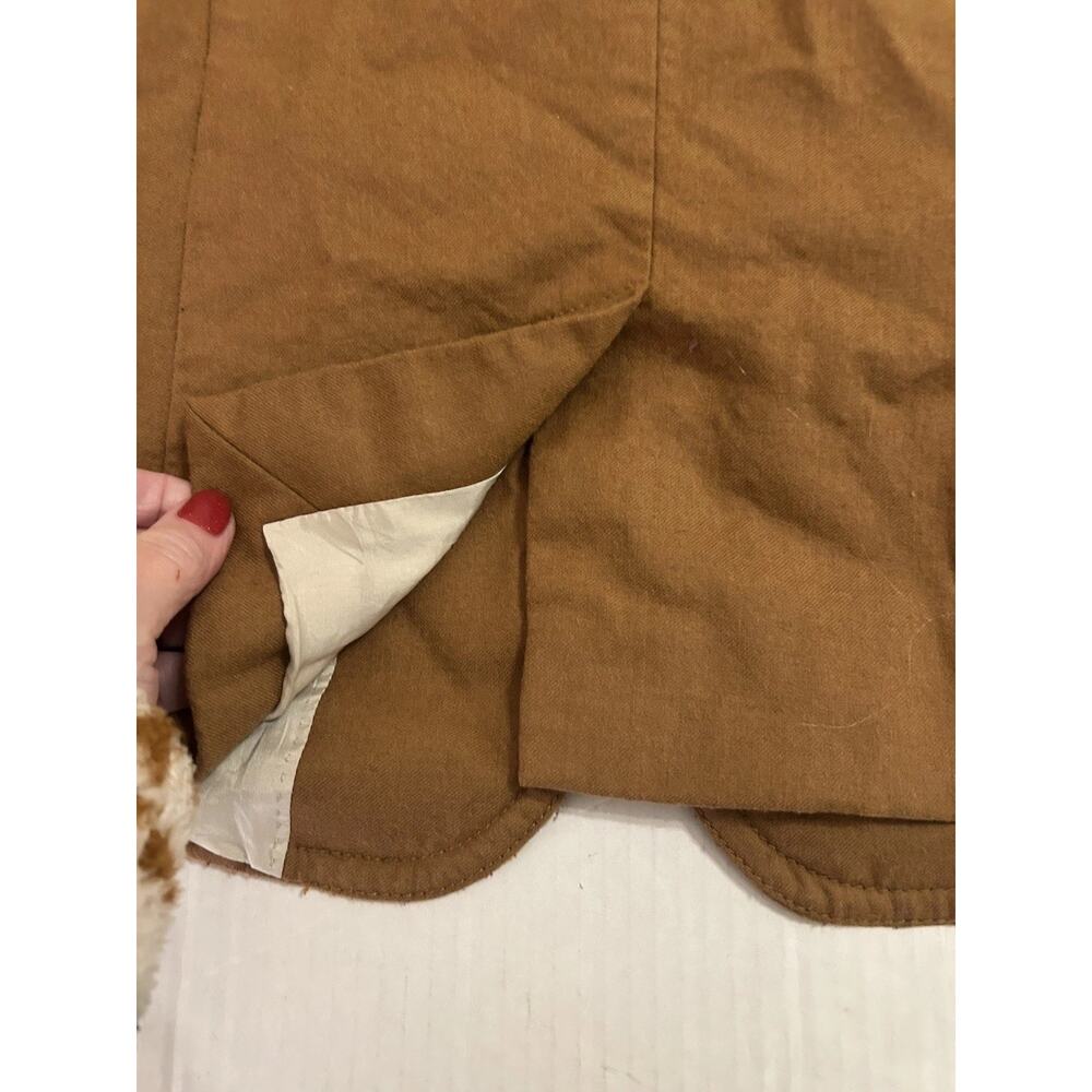 J.Crew Wool Schoolboy Blazer Women’s Sz‎ 00 Camel Brown Gold Buttons Short Lined - Picture 10 of 12